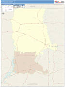 St. Helena Parish (County), LA Digital Map Color Cast Style